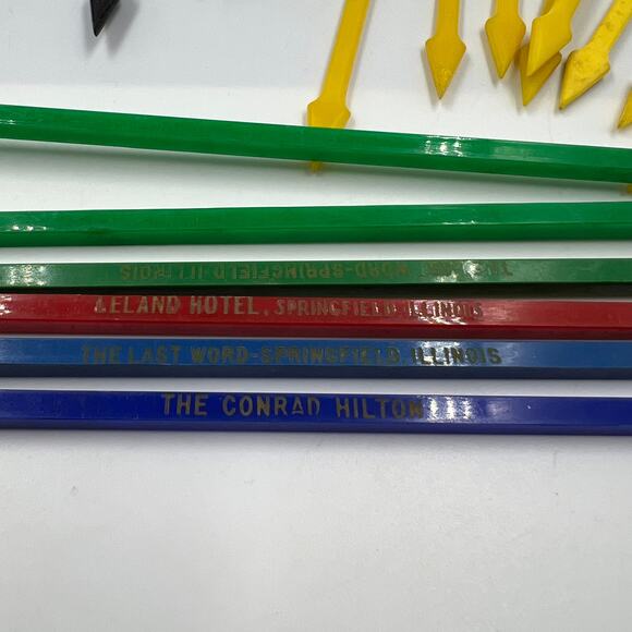 Large Vintage Lot Cocktail Stirrer Sticks Virginia Country Club Conrad Hilton - Picture 9 of 10